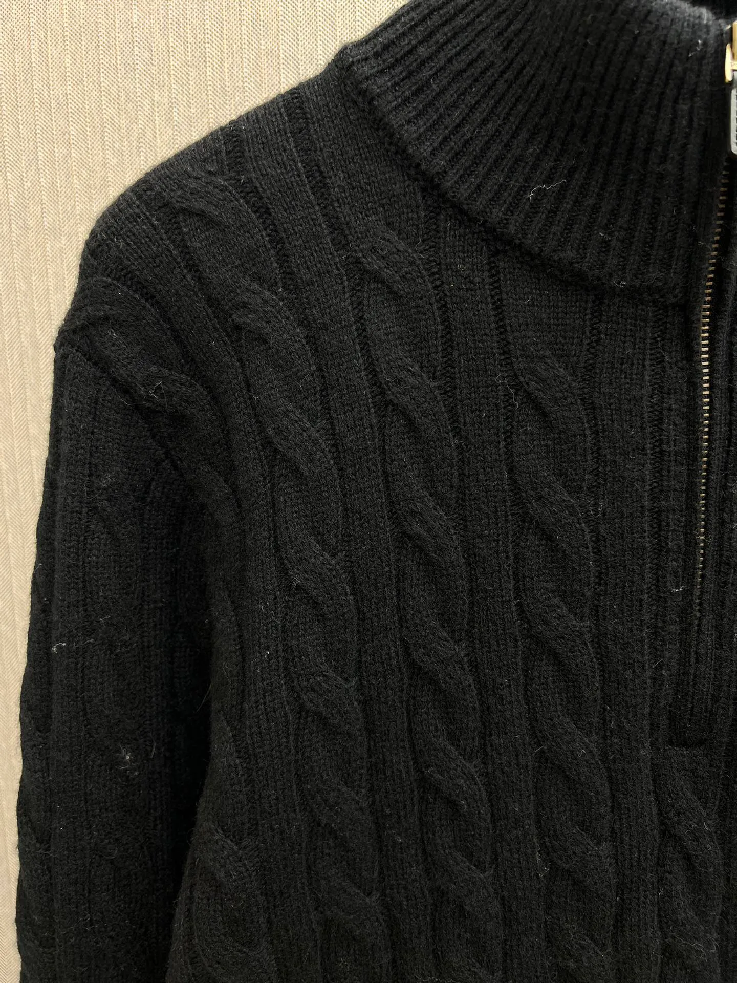 P500 Polo 25ss new solid color pony embroidered long-sleeved sweater, men's black, size: S.M.L.XL.